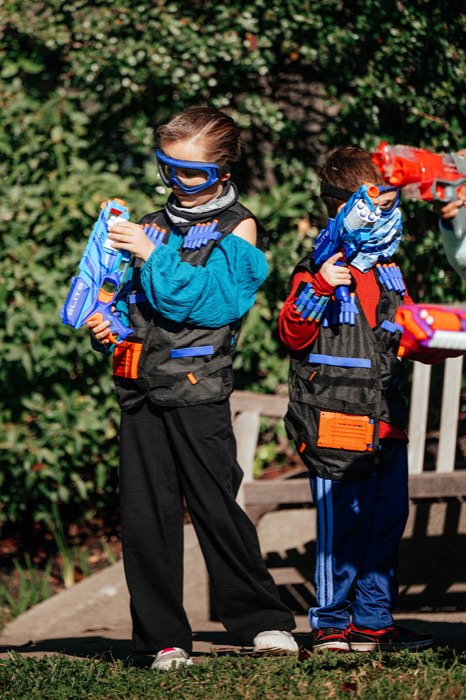 Kids ready for Nerf battle